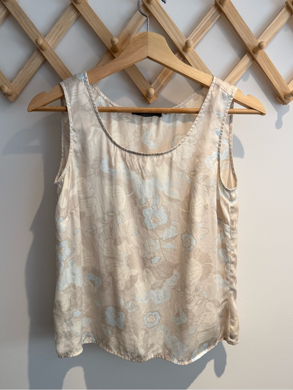 Vintage Liz Claiborne Neutral Print Silky Scoop Neck Tank Top
